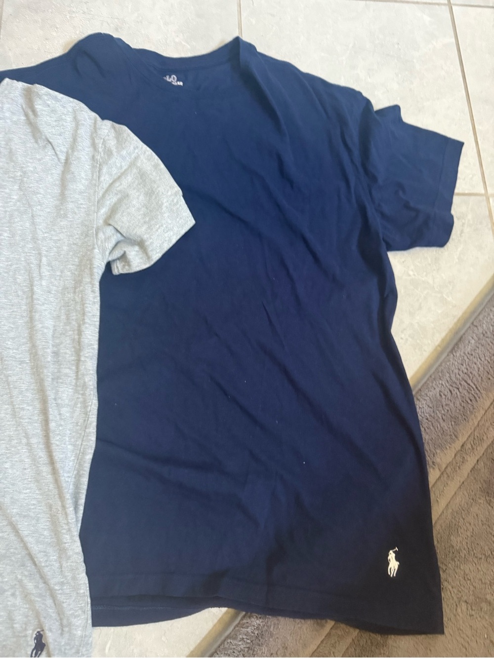 Polo by Ralph Lauren Short-Sleeve Crew Neck Tee in Navy & Heather Gray - Picture 2 of 5